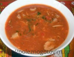 Миниатюра к статье Кавказский грибной суп с вермишелью и томатной пастой
